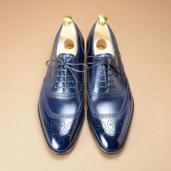 Tan Leather Brogue Oxford Shoes